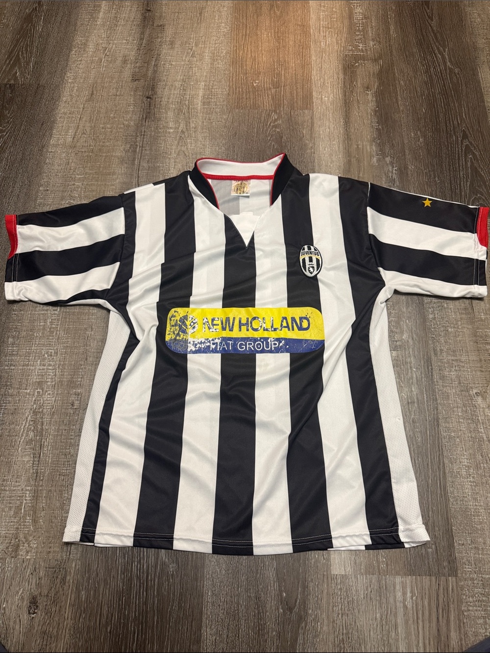 Juventus Kids Black & White Striped Soccer Jersey - New Holland Sponsor